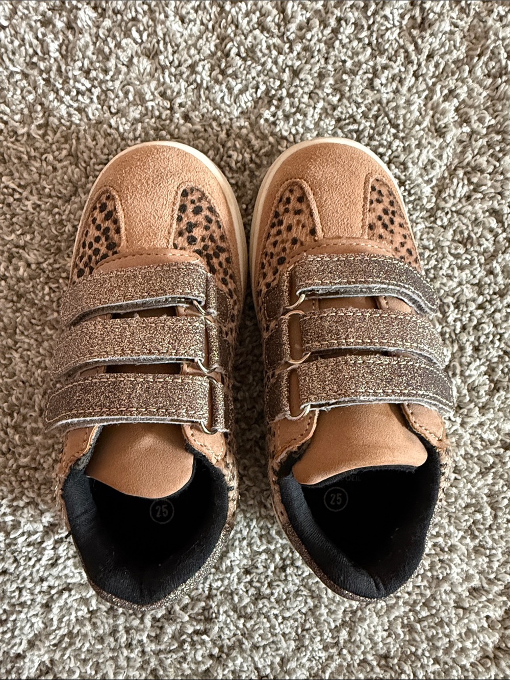Kids Cheetah Suede and Glitter Sneakers - Picture 4 of 6
